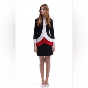 Marmalade Shop Long Sleeve Mini Mod Dress Colorblock XS/S